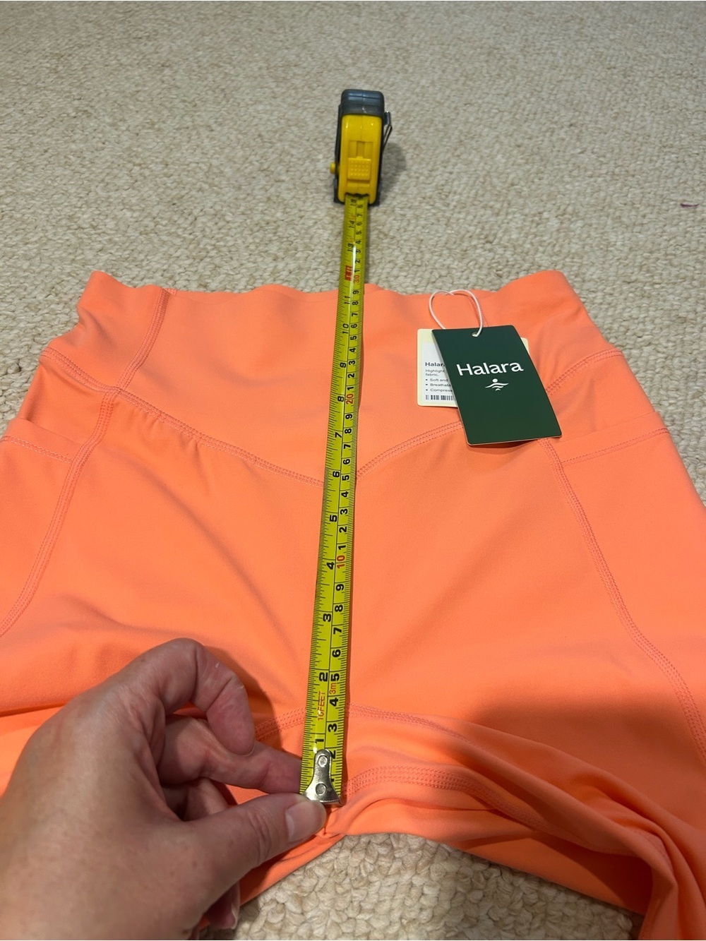 Halara UltaSculpt 7/8 length leggings. Size Small. NWT. Coral. High waist. Soft. - Picture 11 of 12